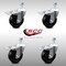 Service Caster 4 Inch SS Soft Rubber Swivel 3/8 Inch Threaded Stem Caster Set Total Lock Brake SCC-SSTSTTL20S414-SRS-381615-4 - alternate 3